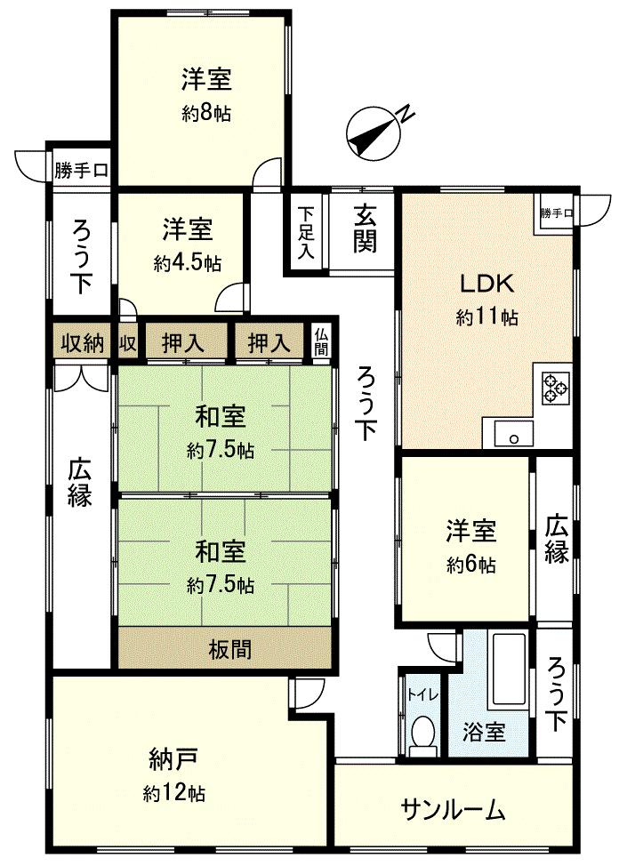 Floor plan. 16.8 million yen, 5LDK + S (storeroom), Land area 395 sq m , Building area 140.5 sq m