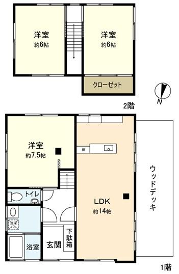 Floor plan. 10.9 million yen, 3LDK, Land area 239.23 sq m , Building area 85.04 sq m