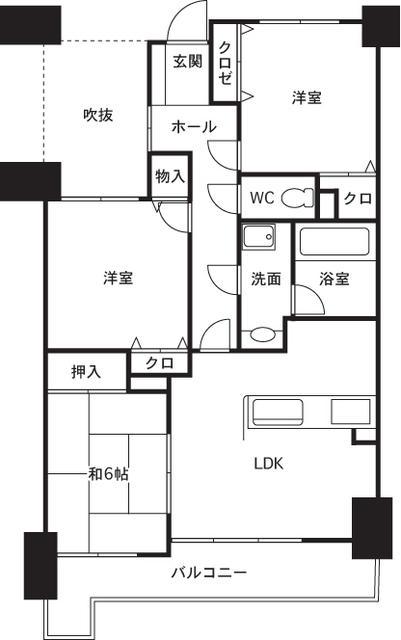 Floor plan. 3LDK, Price 9.98 million yen, Occupied area 64.08 sq m