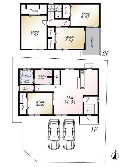 Floor plan. (No. 2 locations), Price 22,800,000 yen, 4LDK, Land area 139.15 sq m , Building area 99.37 sq m