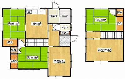 Floor plan. 12.8 million yen, 5DK, Land area 150.6 sq m , Building area 87.77 sq m