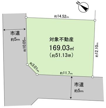 Compartment figure. Land price 12,760,000 yen, Land area 169.03 sq m