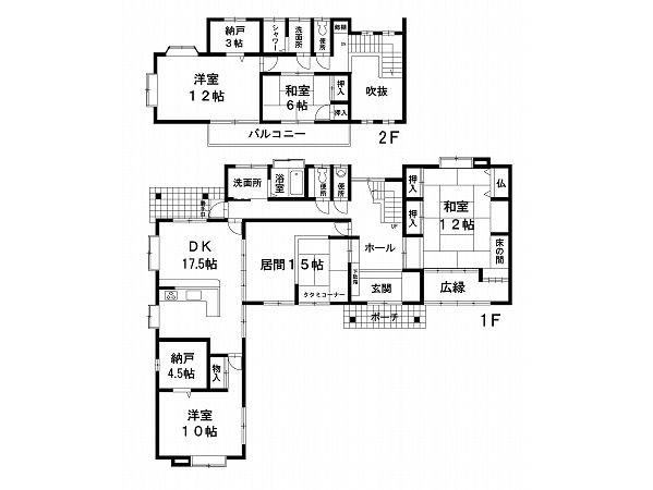 Floor plan. 59,800,000 yen, 5LDK + S (storeroom), Land area 539.85 sq m , Building area 226.05 sq m
