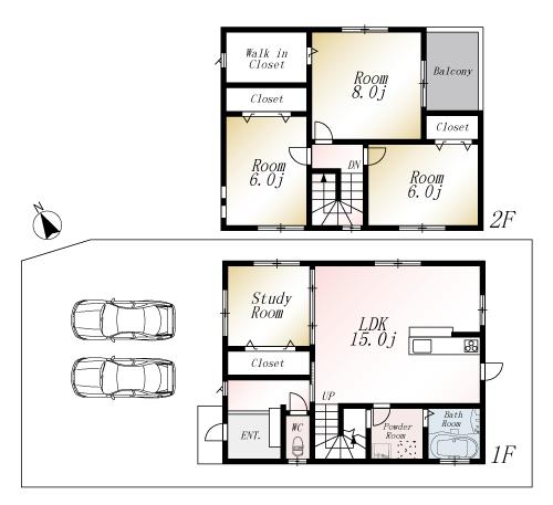 Floor plan. (No. 4 locations), Price 22,800,000 yen, 4LDK, Land area 140.79 sq m , Building area 99.37 sq m