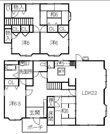 Floor plan. 29,800,000 yen, 5LDK, Land area 324.22 sq m , Building area 138.98 sq m