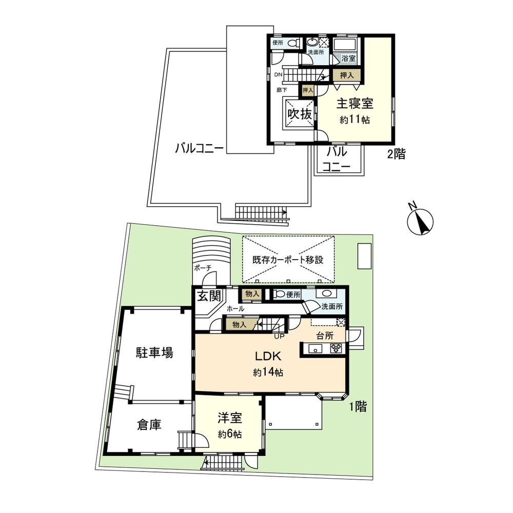 Floor plan. 16.8 million yen, 2LDK, Land area 218.49 sq m , Building area 101.02 sq m