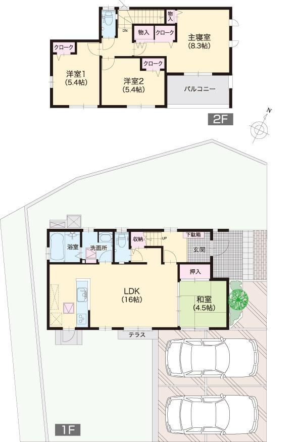 Floor plan. (16-1-1 No. land), Price 23.8 million yen, 4LDK, Land area 219.53 sq m , Building area 101.85 sq m