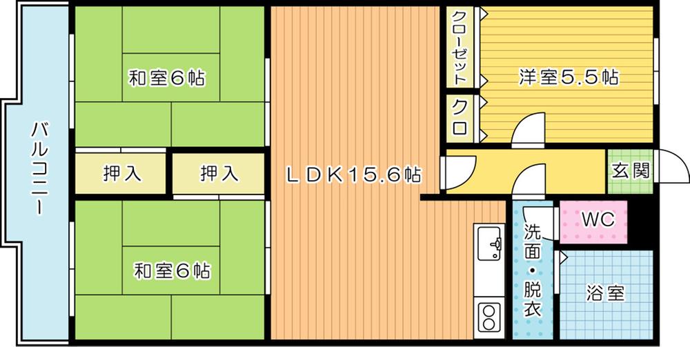 Floor plan. 3LDK, Price 7.6 million yen, Occupied area 69.15 sq m