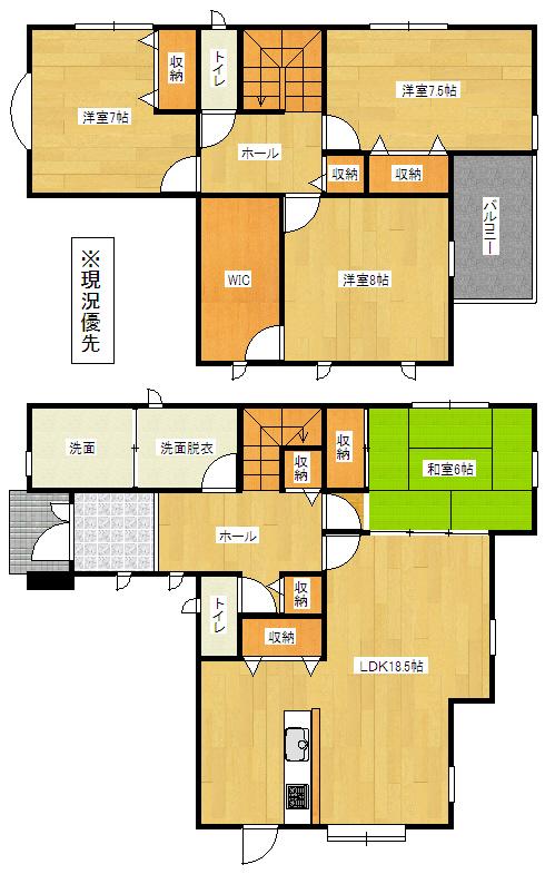 Floor plan. 24,800,000 yen, 4LDK, Land area 198.25 sq m , Building area 127.52 sq m