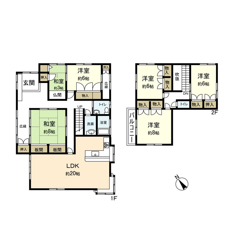 Floor plan. 28 million yen, 5LDK + S (storeroom), Land area 258.02 sq m , Building area 148.94 sq m