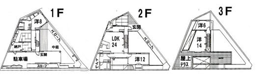 Floor plan. 47,800,000 yen, 7LDDKK, Land area 247.05 sq m , Building area 228.24 sq m 3-story floor plan