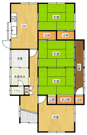 Floor plan. 3.8 million yen, 4DK, Land area 188.13 sq m , Building area 81.98 sq m