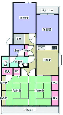 Floor plan. 4DK, Price 5.8 million yen, Occupied area 69.49 sq m , Balcony area 10.53 sq m