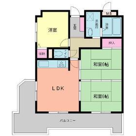 Floor plan. 3LDK, Price 7.3 million yen, Occupied area 61.07 sq m , Balcony area 13.93 sq m