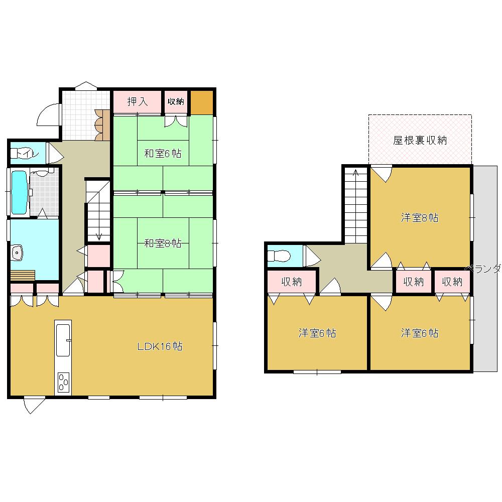 Floor plan. 18,800,000 yen, 5LDK, Land area 181.24 sq m , Building area 121.72 sq m