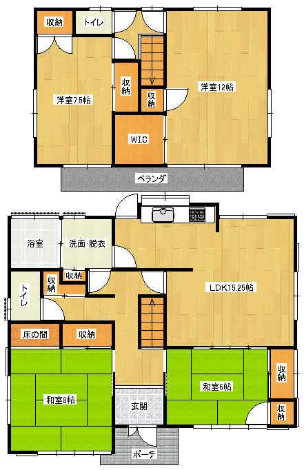 Floor plan. 16,900,000 yen, 4LDK, Land area 279.5 sq m , Building area 122.8 sq m