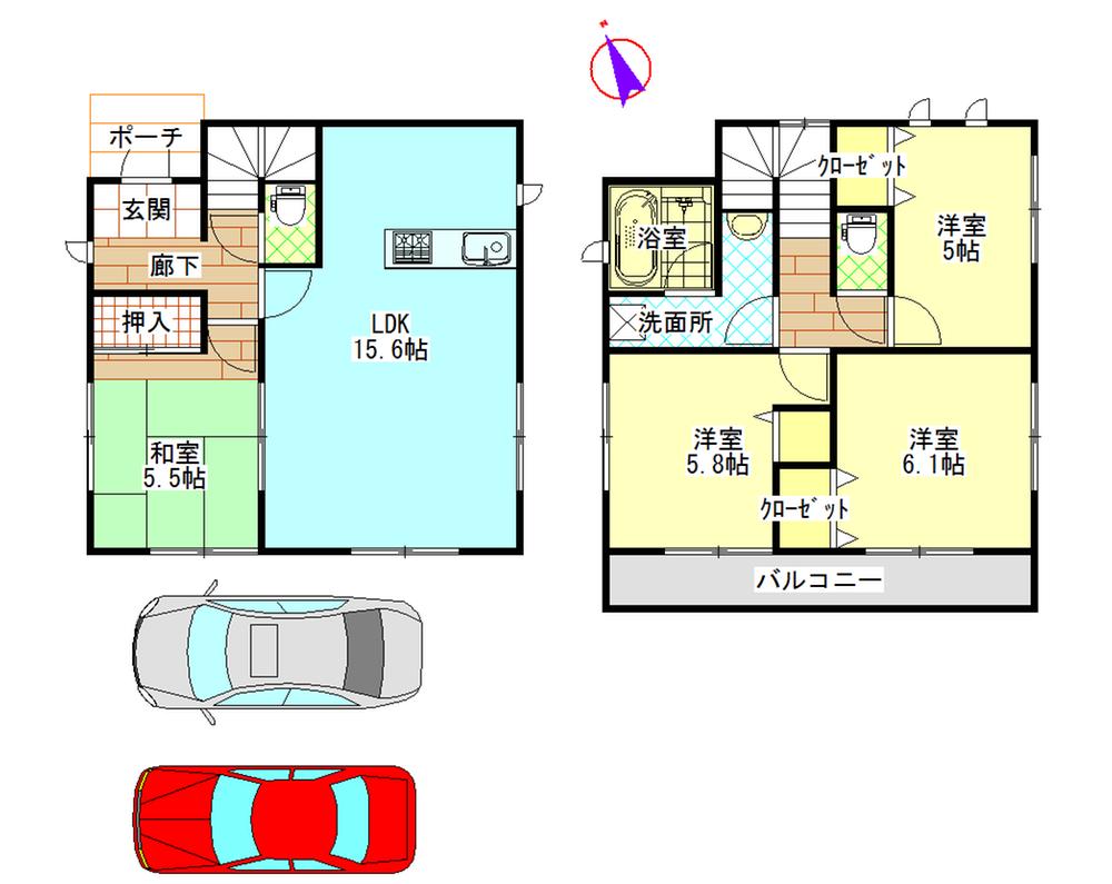 Floor plan. 14.8 million yen, 4LDK, Land area 104.96 sq m , Building area 87.88 sq m