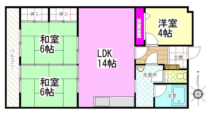 Floor plan. 3LDK, Price 5.5 million yen, Occupied area 57.47 sq m