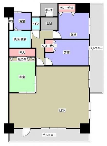 Floor plan. 3LDK, Price 21.3 million yen, Occupied area 86.54 sq m , Balcony area 25 sq m