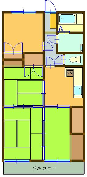 Floor plan. 4DK, Price 6.8 million yen, Occupied area 54.83 sq m , Balcony area 8 sq m