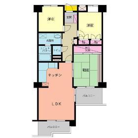 Floor plan. 3LDK, Price 7 million yen, Occupied area 65.37 sq m , Balcony area 9.71 sq m