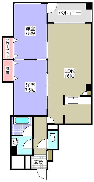 Floor plan. 2LDK, Price 17.8 million yen, Footprint 67.8 sq m , Balcony area 5.3 sq m