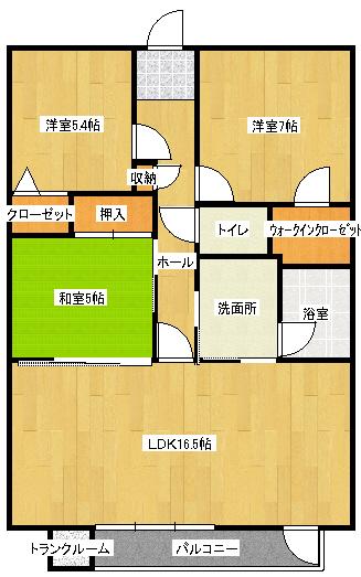 Floor plan. 3LDK, Price 17.5 million yen, Occupied area 74.56 sq m , Balcony area 9.72 sq m