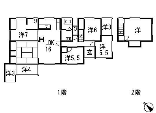 Floor plan. 8.5 million yen, 7LDK, Land area 285.51 sq m , Building area 112.56 sq m floor plan