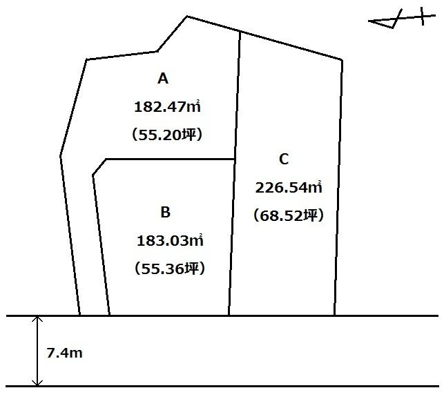Compartment figure. Land price 9 million yen, Land area 226.54 sq m flat ground Front road 6m or more Shaping land