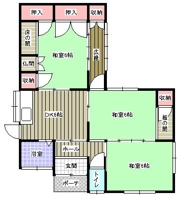Floor plan. 3 million yen, 3DK, Land area 121.25 sq m , Building area 48.78 sq m