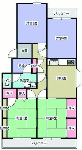 Floor plan. 4DK, Price 5.8 million yen, Occupied area 69.49 sq m