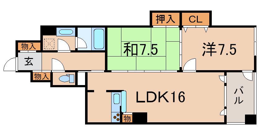 Floor plan. 2LDK, Price 15 million yen, Footprint 67.8 sq m