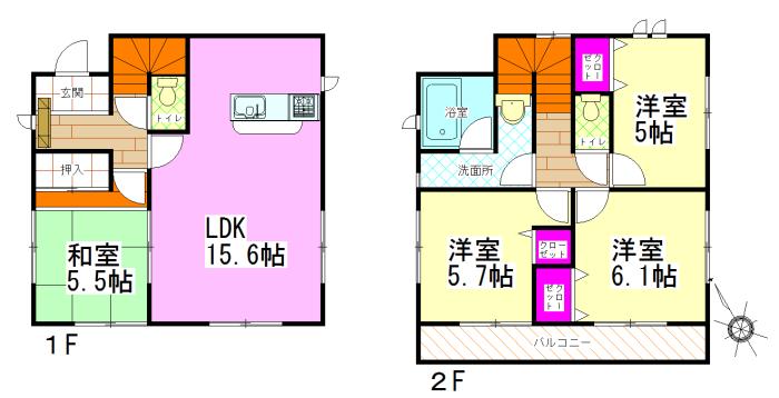 Floor plan. 16.8 million yen, 4LDK, Land area 104.96 sq m , Building area 87.88 sq m