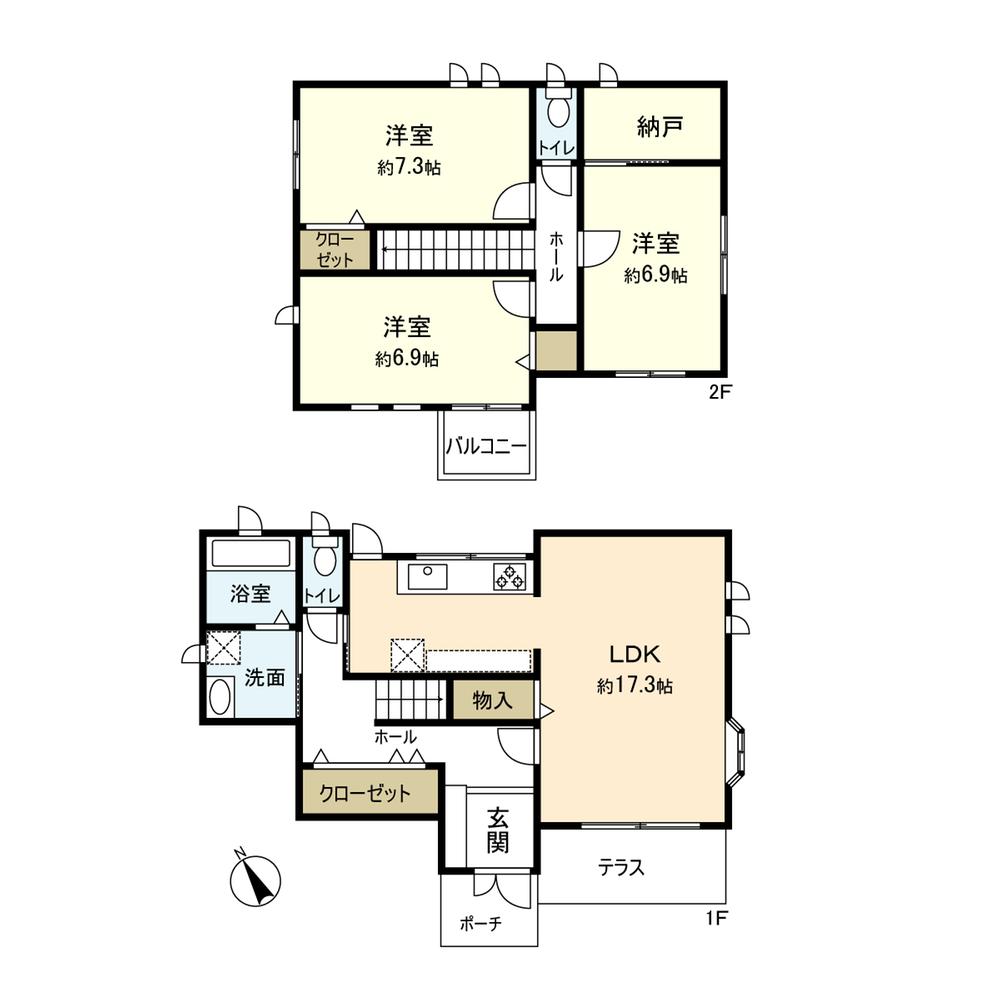 Floor plan. 23,900,000 yen, 3LDK + S (storeroom), Land area 115.71 sq m , Building area 99.36 sq m