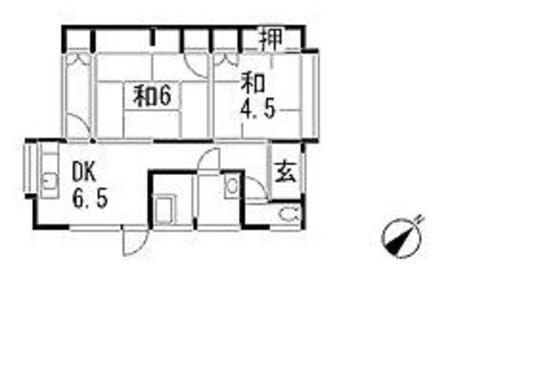 Floor plan. 12.7 million yen, 2DK, Land area 97 sq m , Building area 54.58 sq m