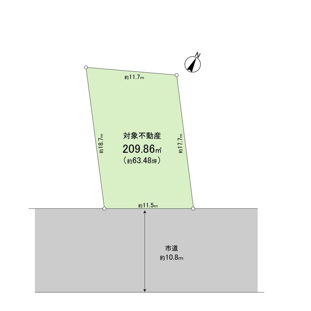Compartment figure. Land price 9.52 million yen, Land area 209.86 sq m