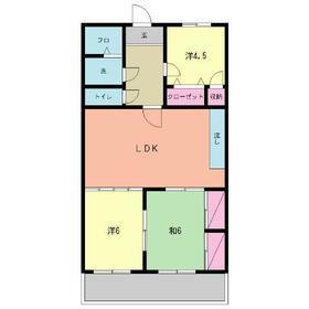 Floor plan. 3LDK, Price 5 million yen, Occupied area 63.67 sq m