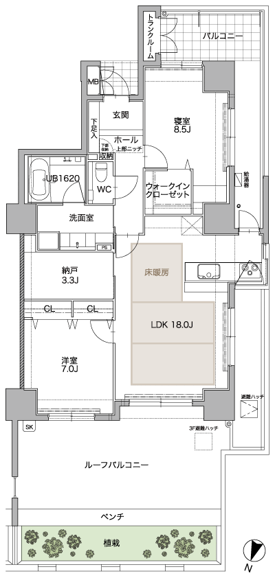 Floor: 2LDK + S, the occupied area: 84.74 sq m, Price: 25.5 million yen