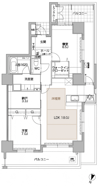 Floor: 2LDK + S, the occupied area: 84.74 sq m, Price: 25,500,000 yen ~ 26.5 million yen