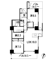 Floor: 2LDK + S, the occupied area: 84.74 sq m, Price: 25,500,000 yen ~ 26.5 million yen