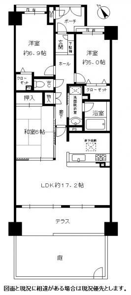 Floor plan. 3LDK, Price 16.8 million yen, Occupied area 74.97 sq m , Balcony area 21.28 sq m