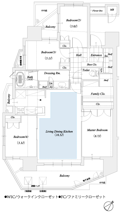 Floor: 4LDK + FC, the occupied area: 89.24 sq m, Price: 28.4 million yen