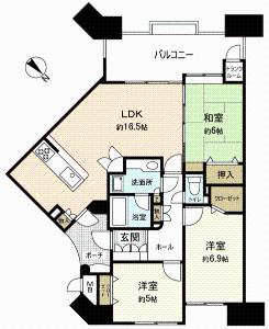 Floor plan. 3LDK, Price 17,900,000 yen, Occupied area 79.46 sq m , Balcony area 12.89 sq m