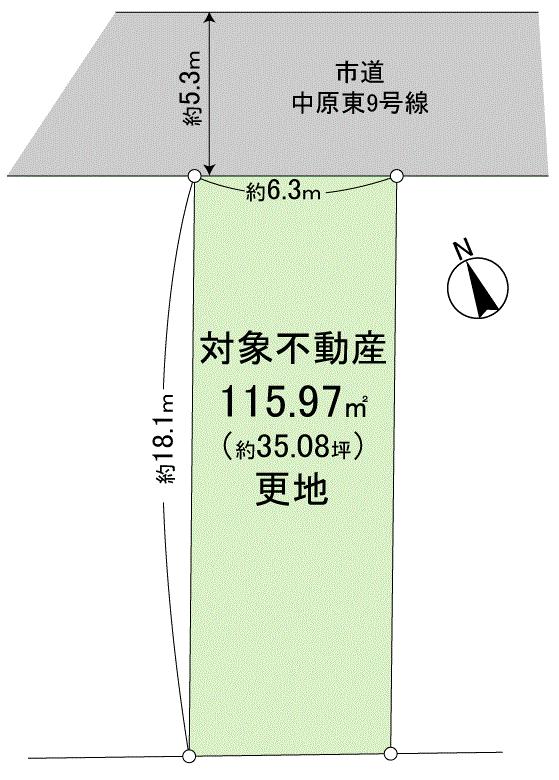 Compartment figure. Land price 8.5 million yen, Land area 115.97 sq m