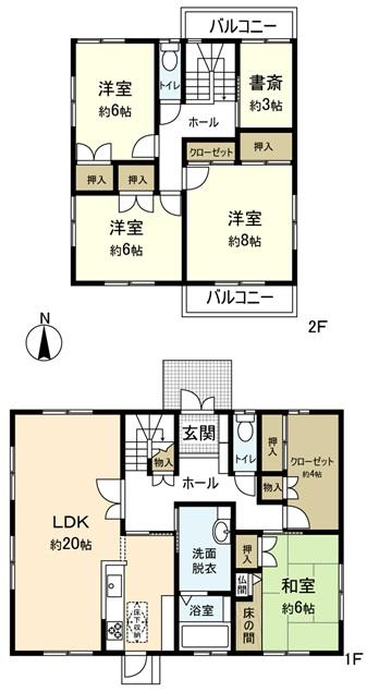 Floor plan. 37,800,000 yen, 4LDK + S (storeroom), Land area 250.09 sq m , Building area 135.41 sq m