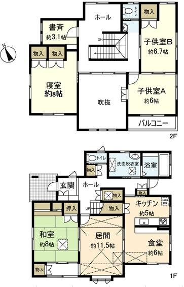 Floor plan. 39,900,000 yen, 4LDK + S (storeroom), Land area 214.44 sq m , Building area 146.98 sq m