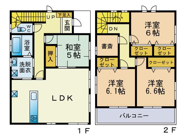 Floor plan. 27,900,000 yen, 4LDK + S (storeroom), Land area 142.88 sq m , Building area 104.75 sq m