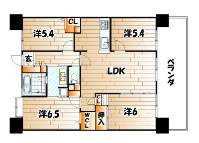 Floor plan. 4LDK, Price 18,800,000 yen, Footprint 78 sq m