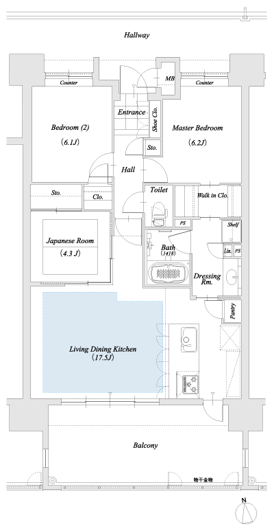 Floor: 3LDK, occupied area: 75.88 sq m, Price: 22.4 million yen