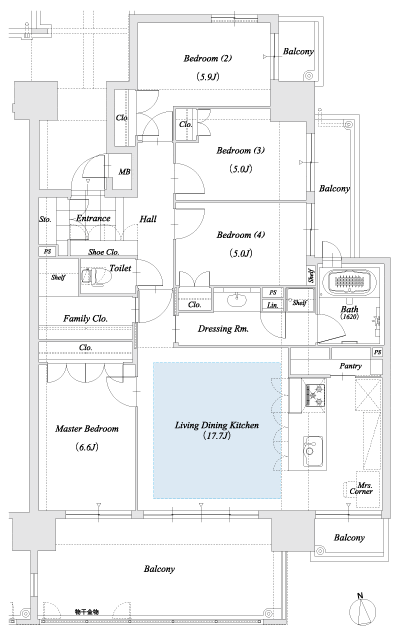 Floor: 4LDK, occupied area: 95.65 sq m, Price: 29.9 million yen